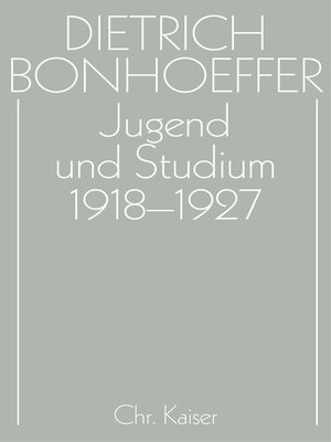 cover image of Jugend und Studium 1918-1927
